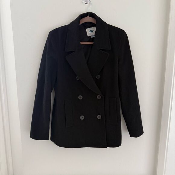 Old Navy Jackets & Blazers - Old Navy Recycled Wool Peacoat Coat Winter Jacket S Pea Coats Solid Black